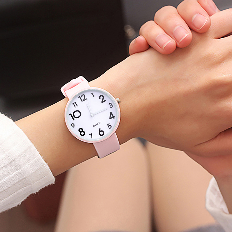 Siliconen Polshorloge Vrouwen Horloges Dames Top Quartz Horloge Voor Vrouw Klok Vrouwelijke Uur Relog Montre Femme D45: pink