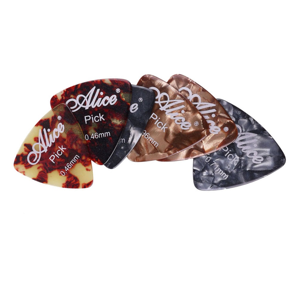 15 sztuk Alice celuloid trójkąt kostki robić gitary plektrony mediator 0.46 0.71 0.96 grubość dla akustyczne akcesoria gitarowe elektryczne