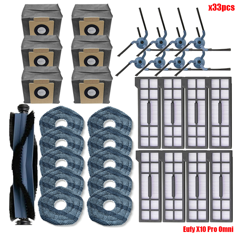Accessoires Voor Eufy X10 Pro Omni Robot Stofzuiger Roller Zijborstel Hepa Filter Mop Doek Vodden Stofzakken Reserveonderdelen: Roze