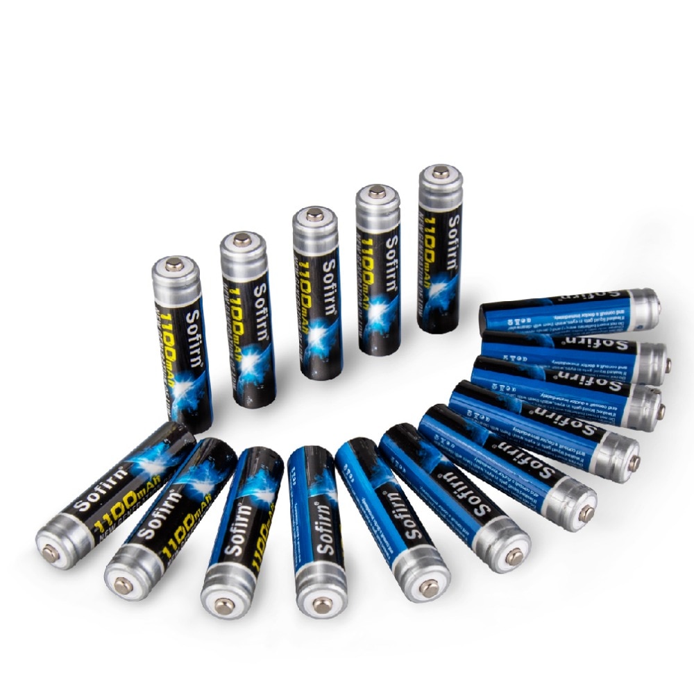 Aaa nimh 1100 mah oppladbare batterier til ledet lommelykt høykapasitets forhåndsladede batterier sett med 1000 syklus 16 pakke