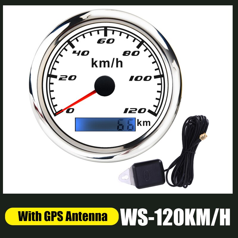 60 km/h GPS Speedometer Odometer 85mm Speed Gauge 120km/h 200km/h With GPS Antenna For Marine Boat Car ATV Truck Red Backlight: GPS 120K-WS