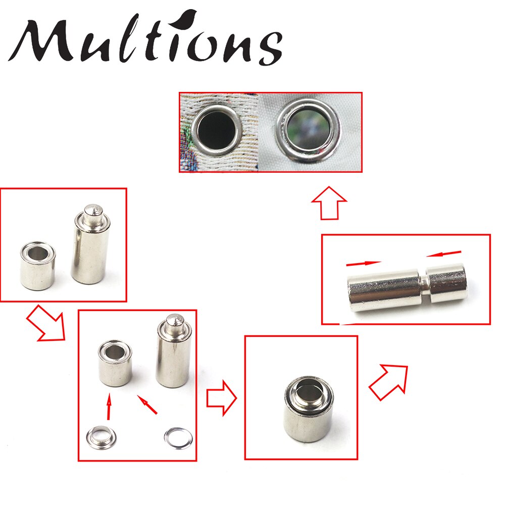 1 Juego de ojales de Metal hecho a mano de con ojal para reparación de artesanía de cuero, álbum de recortes, accesorios de cuero para ropa DIY