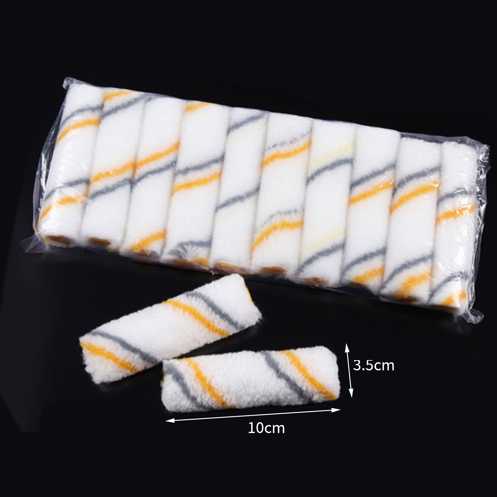 10 Uds cepillo de rodillo de pintura corte limpio mangas de rodillo de pintura herramienta de cepillo de borde de pintura de repuesto para techos de pared del hogar