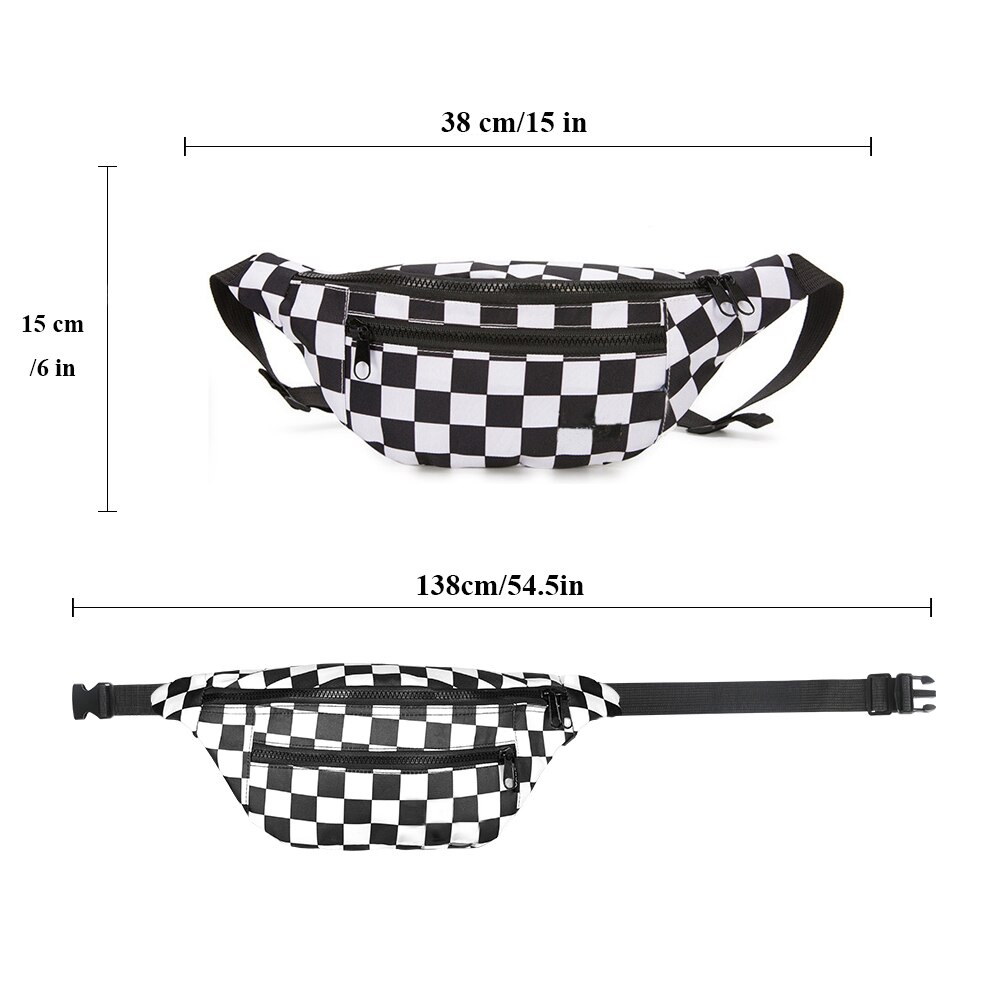 Geestock Vrouwen Taille Verpakking Mode Plaid Hip Hop Riem Tassen Dames Borst Zak Hoge Capaciteit Banaan Fanny Packs Phone Pouch