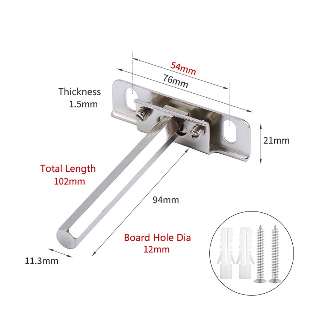 1/2/4pcs Silver Steel Floating Brackets Heavy Duty Metal Hidden Shelf Support Bracket Wall Mounted Multifunctional Home Hardware: 1pc 102mm