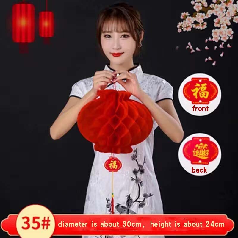 Chinese Year Decoration Party Outdoor Lantern Wedding Waterproof Red Plastic Paper Lanterns Traditional Festival Home Decor: 10pcs-35