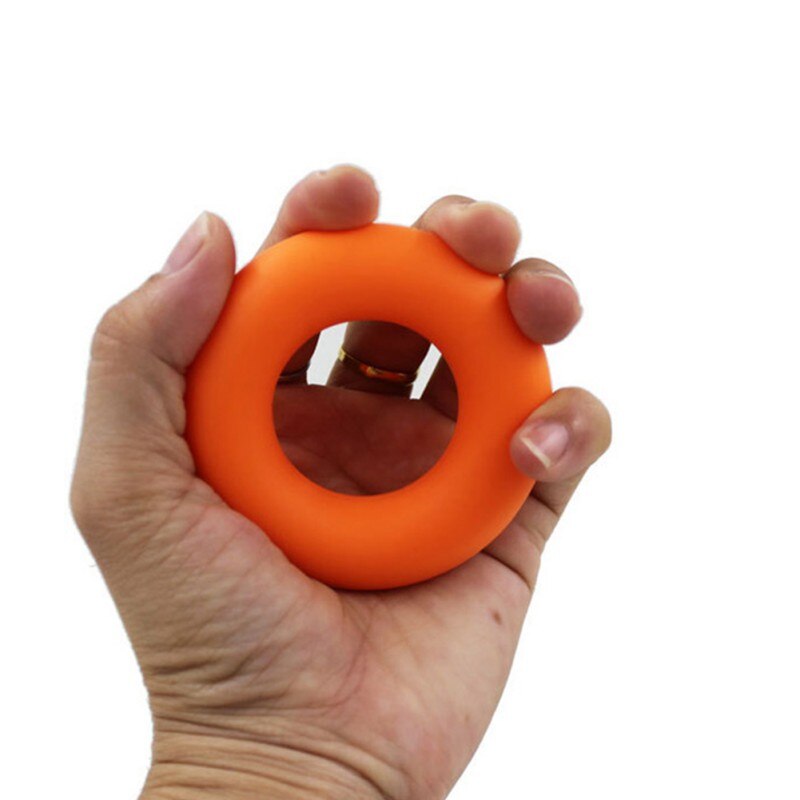 1Pcs Strength Hand Grip Ring Muscle Power Training Rubber Ring Exerciser Gym Expander Gripper Strength Finger Ring: Orange