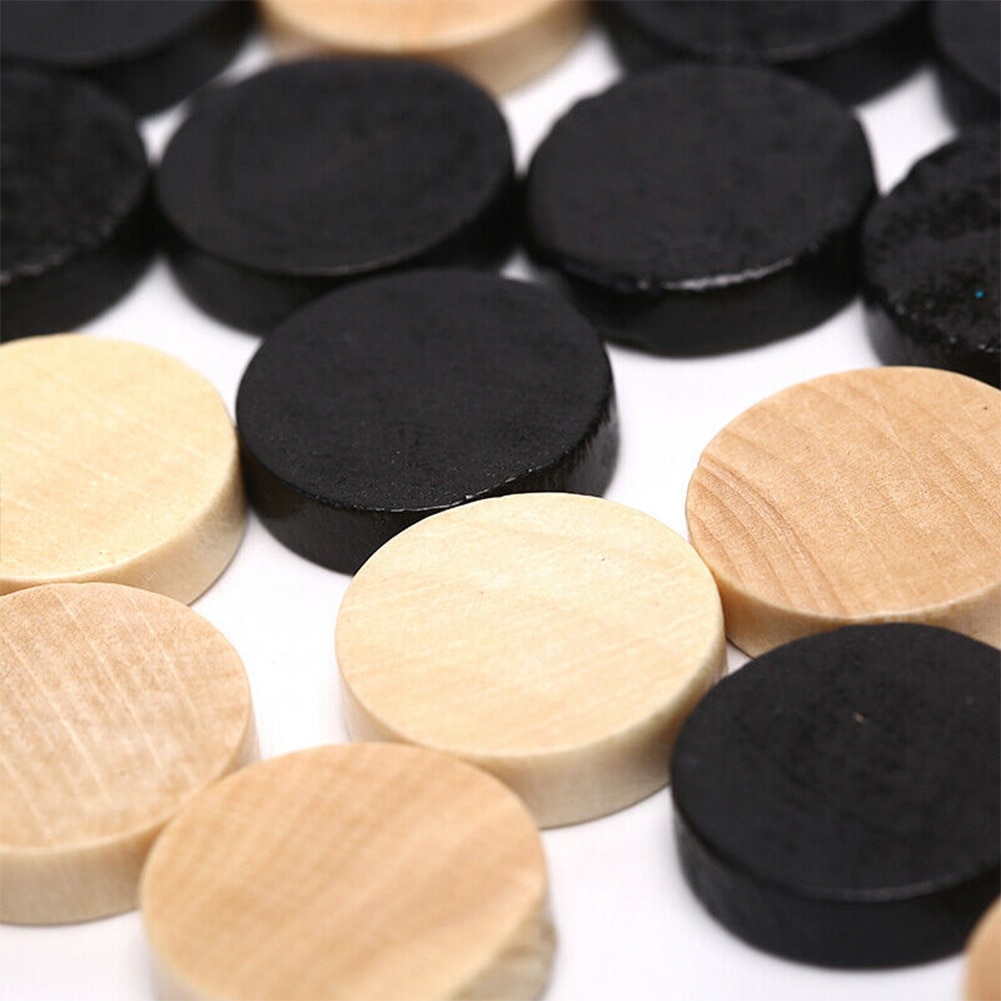 32 st backgammon trä bärbar reseklubb brädspel roliga hållbara utkast schackpjäser barn lär sig hantverk