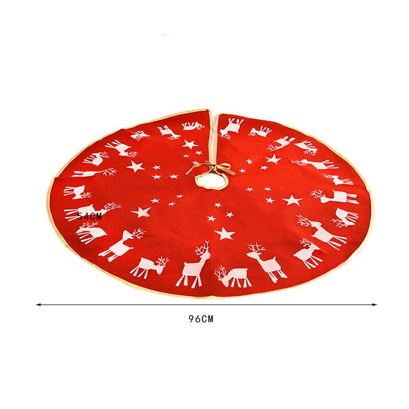 Noël cerf chariot arbre jupe arbre tapis noël tablier rouge toile de jute jambe arbre Base jupe décor wapiti rond tapis 100cm