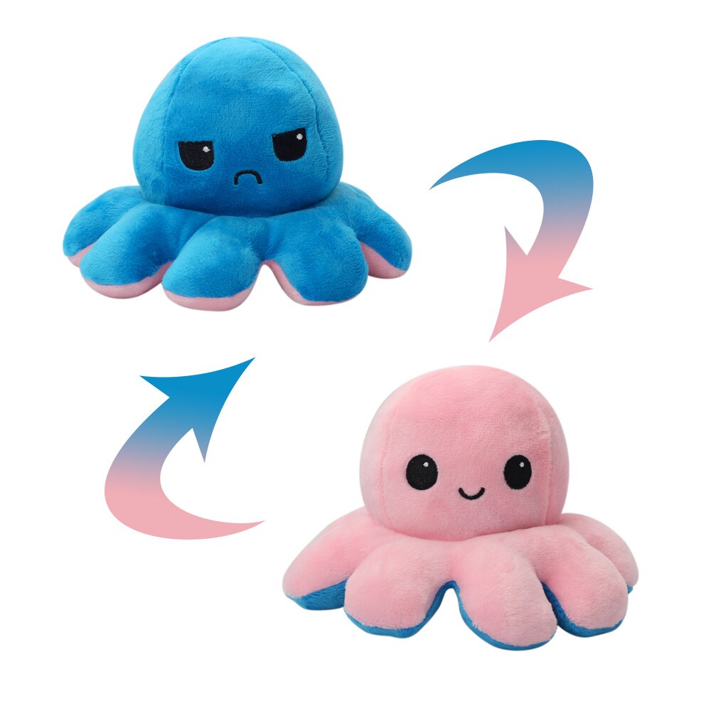 Plush Toys Kids Soft Octopus Plush Animal Crossing Children Double-sided Flip Doll Soft Pulpo Reversible Cute Peluches Toys: 04