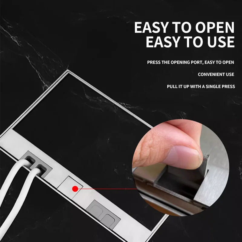 Ultra-thin Embedded Invisible Floor Socket, Concealed 304 Stainless Steel Ground Plug Socket Built-in EU FR UN US Socket Outlets