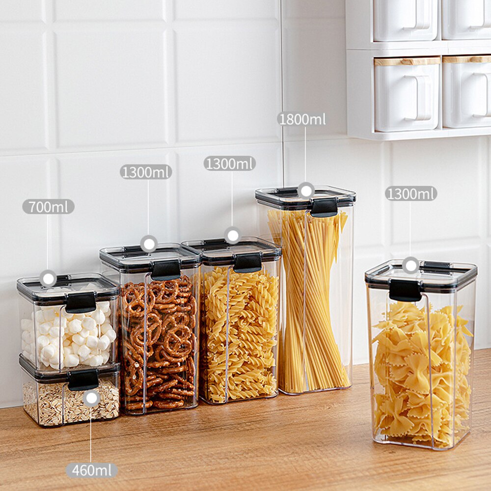 Køkken opbevaringsboks ris pasta nudler havregryn snack mad flaske køleskab opbevaring flaske forseglet fugttæt korn mad beholder