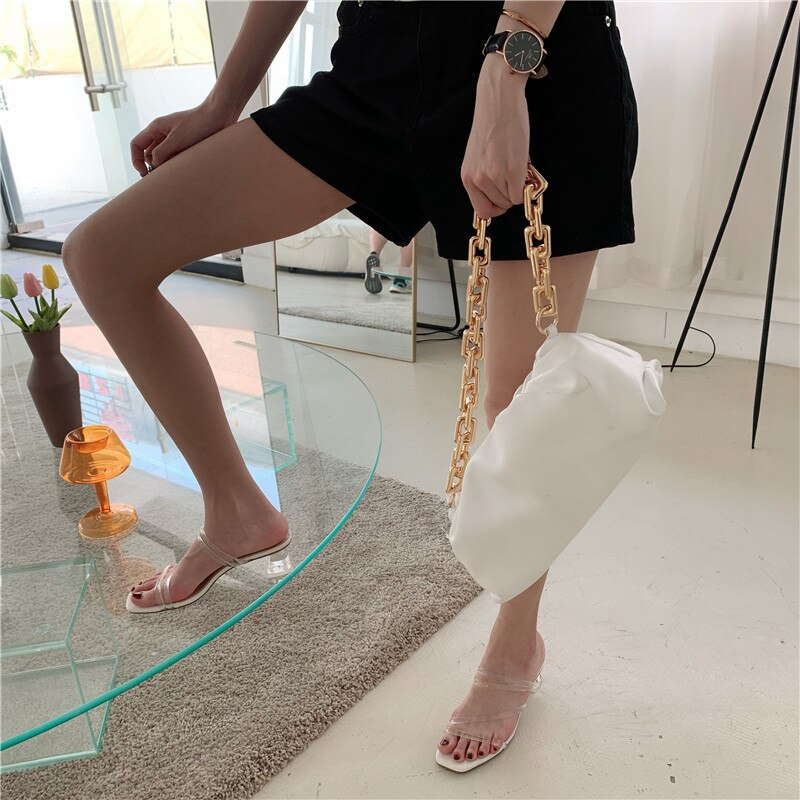 Doorzichtige slangenbezweerde open teen sandalen dames spikes effen hoge hakken slippers vierkante neus gladiator sandalen vrouw
