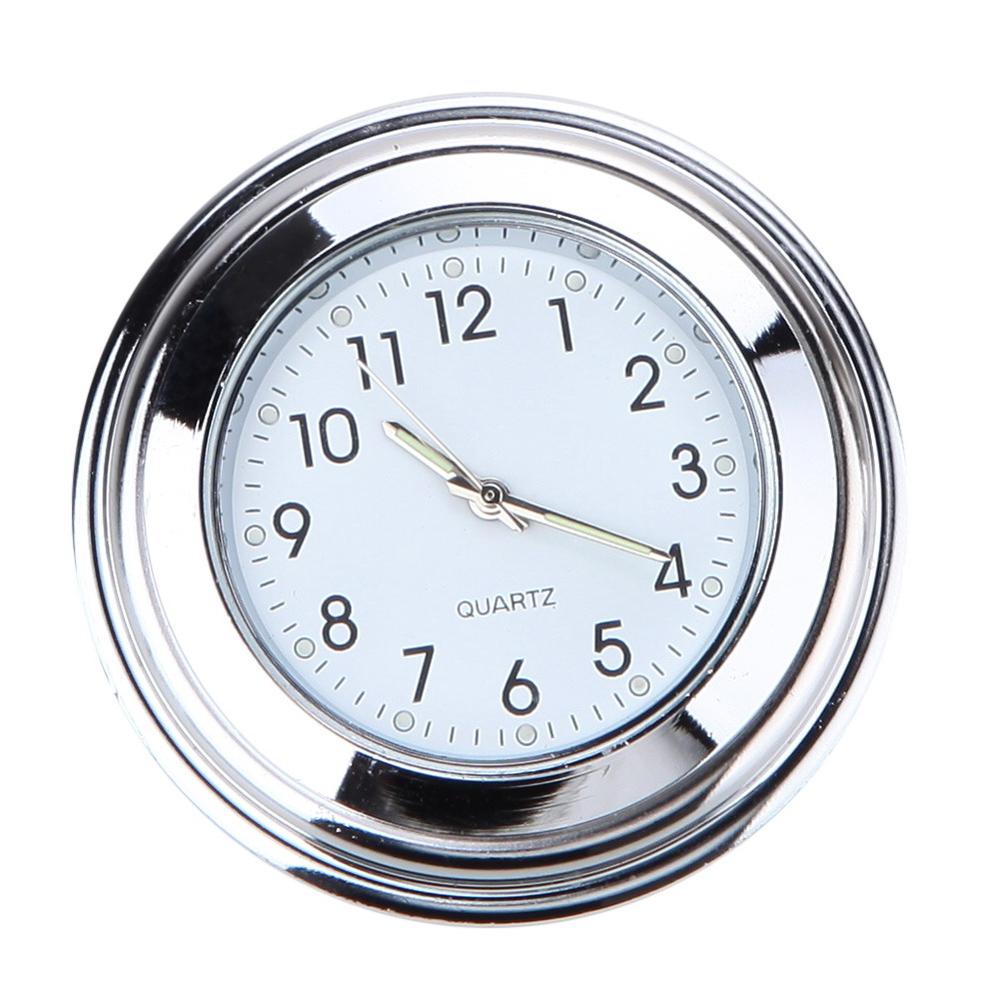 Waterproof Luminous 22/25mm Motorcycle Bike Handlebar Mount Dial Quartz Clock Watch For Harley Honda Yamaha SUZUKI Black Silver: White 25mm