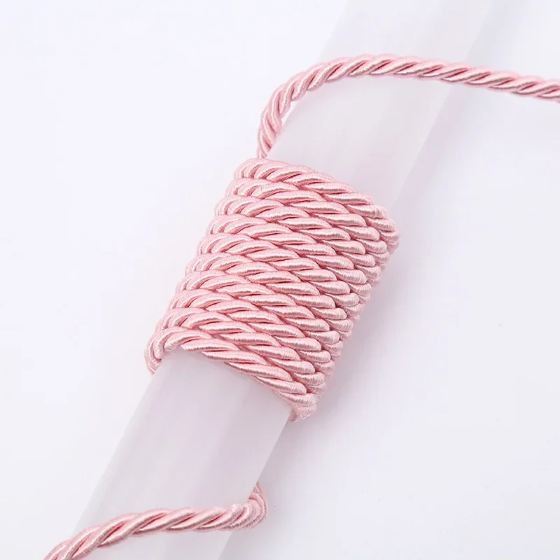 Corde en soie tressée à 3 plis de 5/10M, corde torsadée de 5mm, cordon torsadé en Polyester, garniture tressée, corde torsadée pour décoration artisanale de bricolage: 4mm / Zinc antique