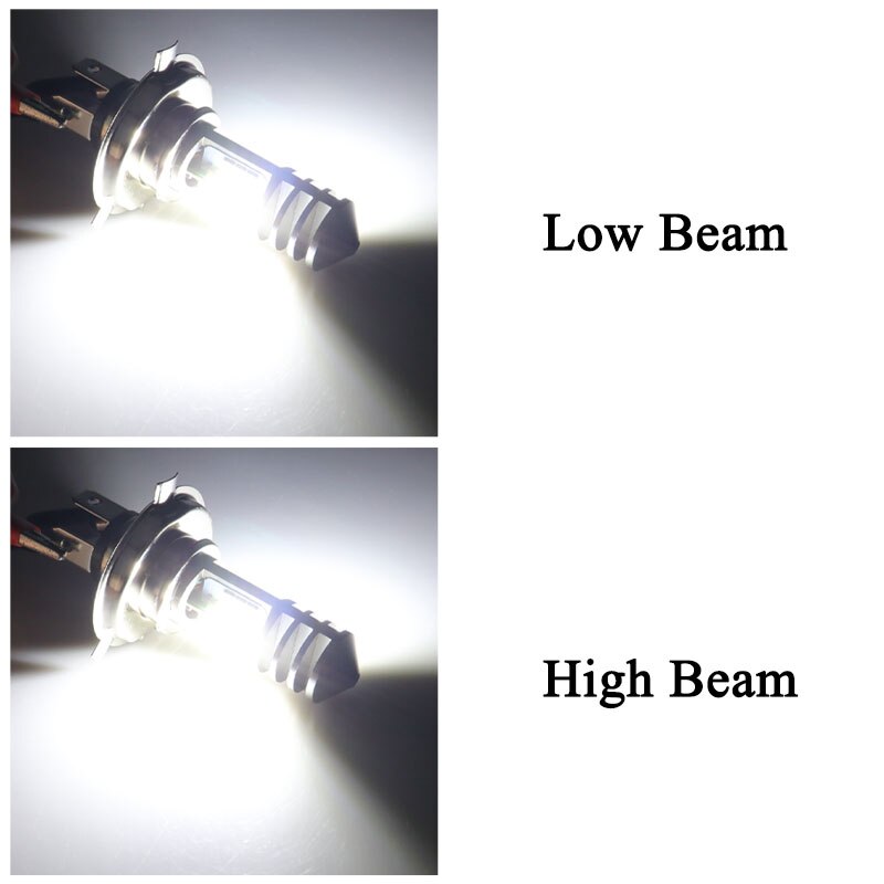 GLL BA20D LED Lampen, 2pcs wit BA20D Motorfiets Koplampen, H616 Hoge/Lage Lichtbundel COB Motorfiets LED Koplampen (DC 9-80V