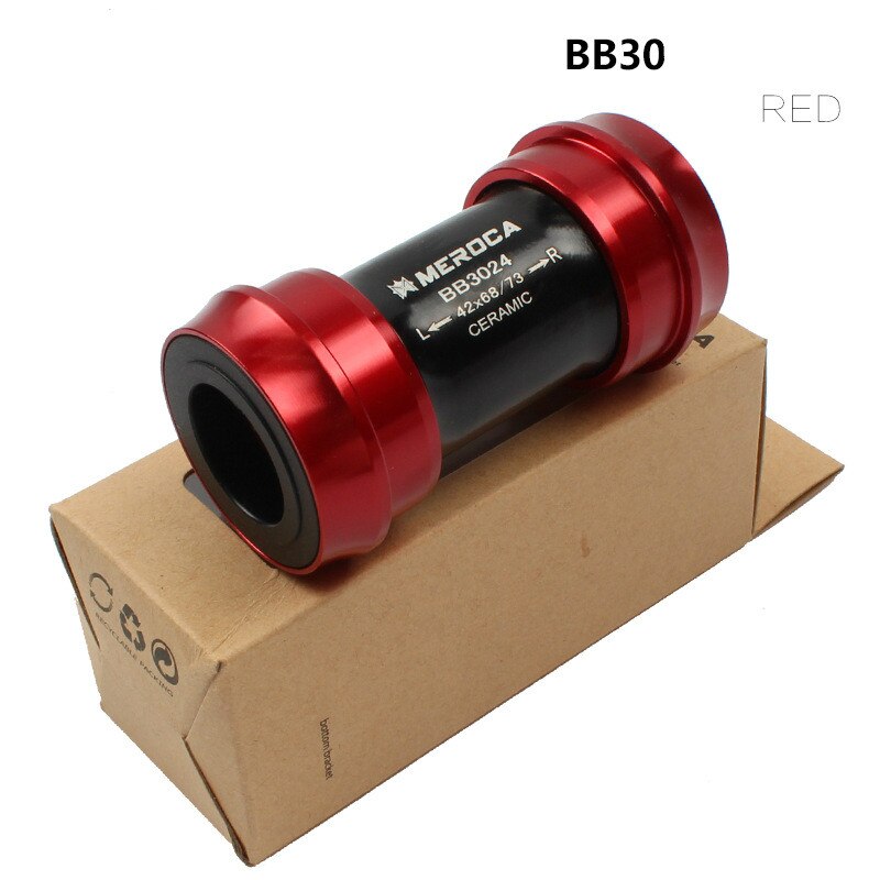 BB30 PF30 Swivel Connecting Rod for SHIMANO Chain 24mm 22mm Ceramic Bearing Axle Press Bottom Bracket Bicycle Part: BB30  red