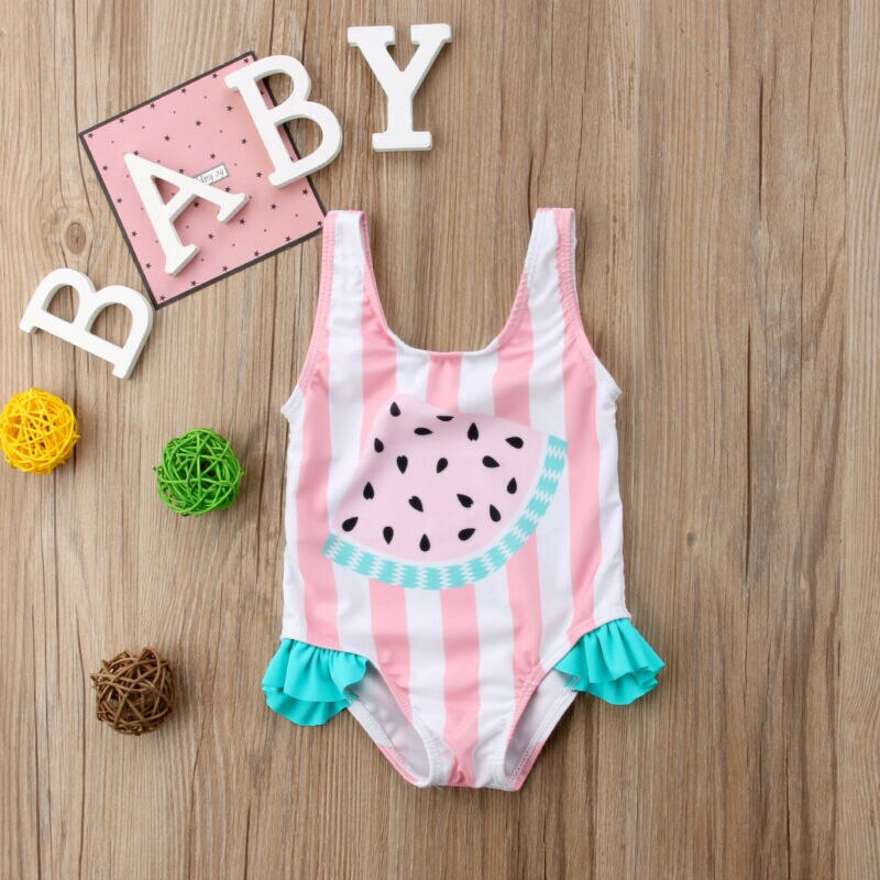 Trend søde toddler baby piger vandmelon print badedragt ét stykke søde badetøj svømning sommer strand bikini