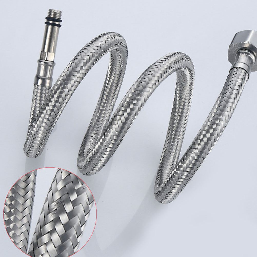 2 st rostfritt stål duschslang kran vatteninloppsrör handfat kran duschslang silver duschslang badrumstillbehör