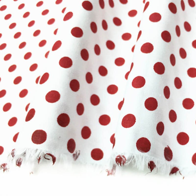 160 cm * 50 cm katoenen doek GROEN GEEL KASTANJEBRUIN polka dot 0.8 cm stoffen voor DIY beddengoed handwerk tafelkleed quilten patchwork craft: 12 white MAROON