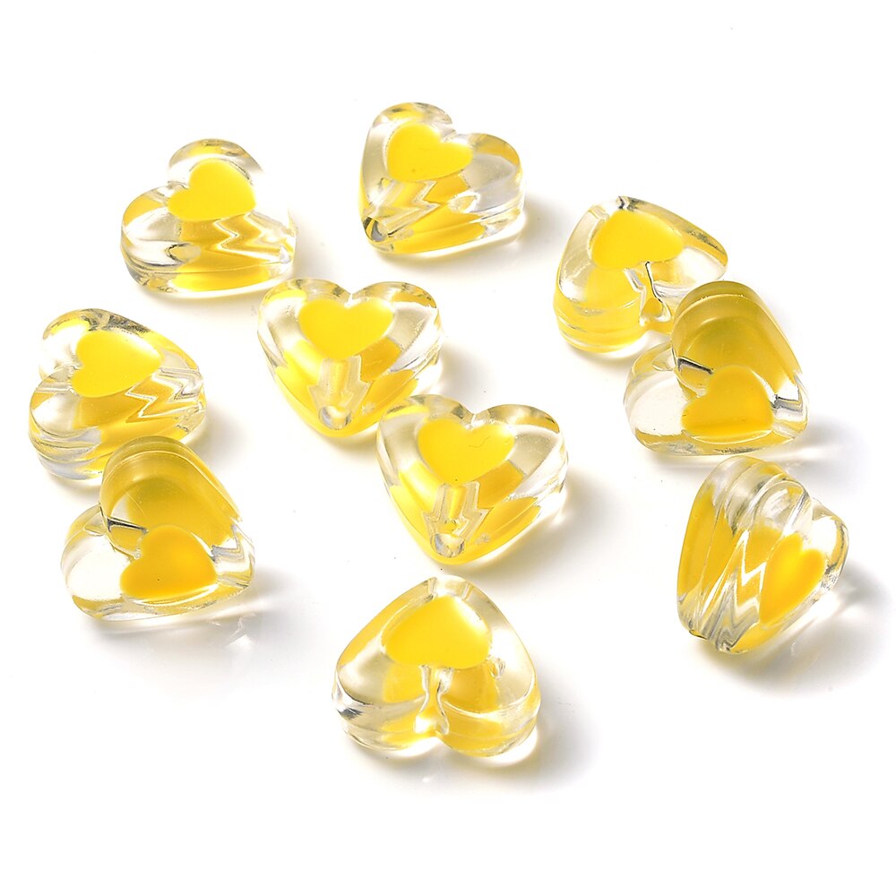 Iyoe 20 stück mehrfarbige, transparente bonbonherzperlen, süße acryl-abstandshalterperlen zur herstellung von schmuck, armbändern, halsketten und ohrringen: 3