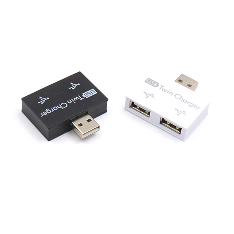 Mini usb hub  to 2 port oplader hub adapter usb splitter til telefon tablet computer