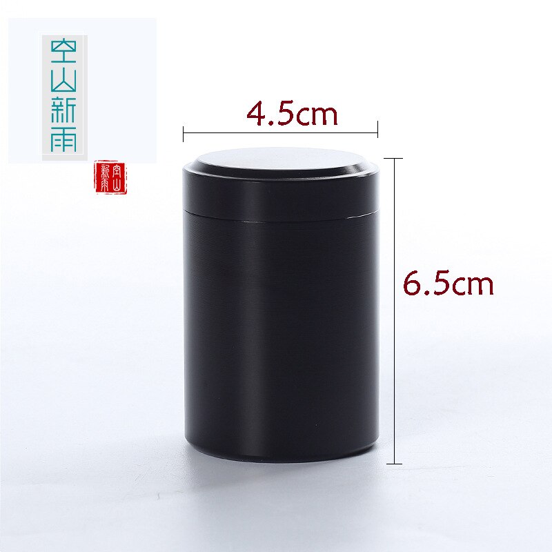 1PCS 50g Metal Mini Storage Box Stainless Steel Sealed Small Aluminum Sealed Cans Portable Travel Tea Tin Cans Packaging: Black