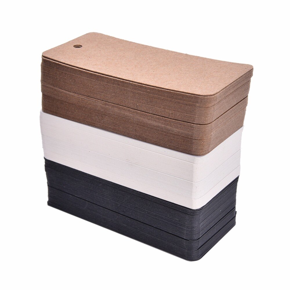 50 stuks handgemaakte prijskaartjes van kraftpapier voor kleding, doe-het-zelf, kerst, bruiloft, feestdecoratie, rechthoekige papieren etiketten