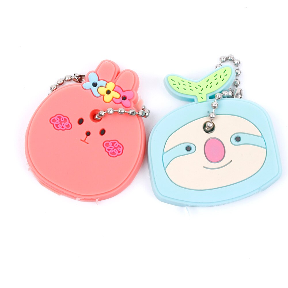 Cute Animal Soft Key Top Head Cover Chains Cap Keyring Phone Strap DIY Key Wallet