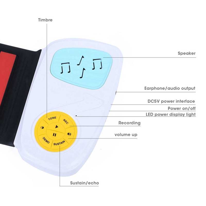 Piano enrolladas instrumento Musical Piano Flexible para principiantes para niños