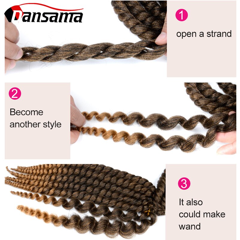 Dansama Senegalese Twist Crochet Hair Extensions twist hair Natural False Hair Locs 14 Inch 12 Strands Blonde Ombre