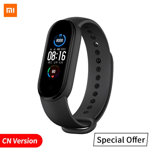 Xiaomi Mi Band 5 Smart Bracelet Sport Heart Rate Fitness Tracker 1.1" AMOLED Colorful Screen Bluetooth 5.0 Waterproof Miband5