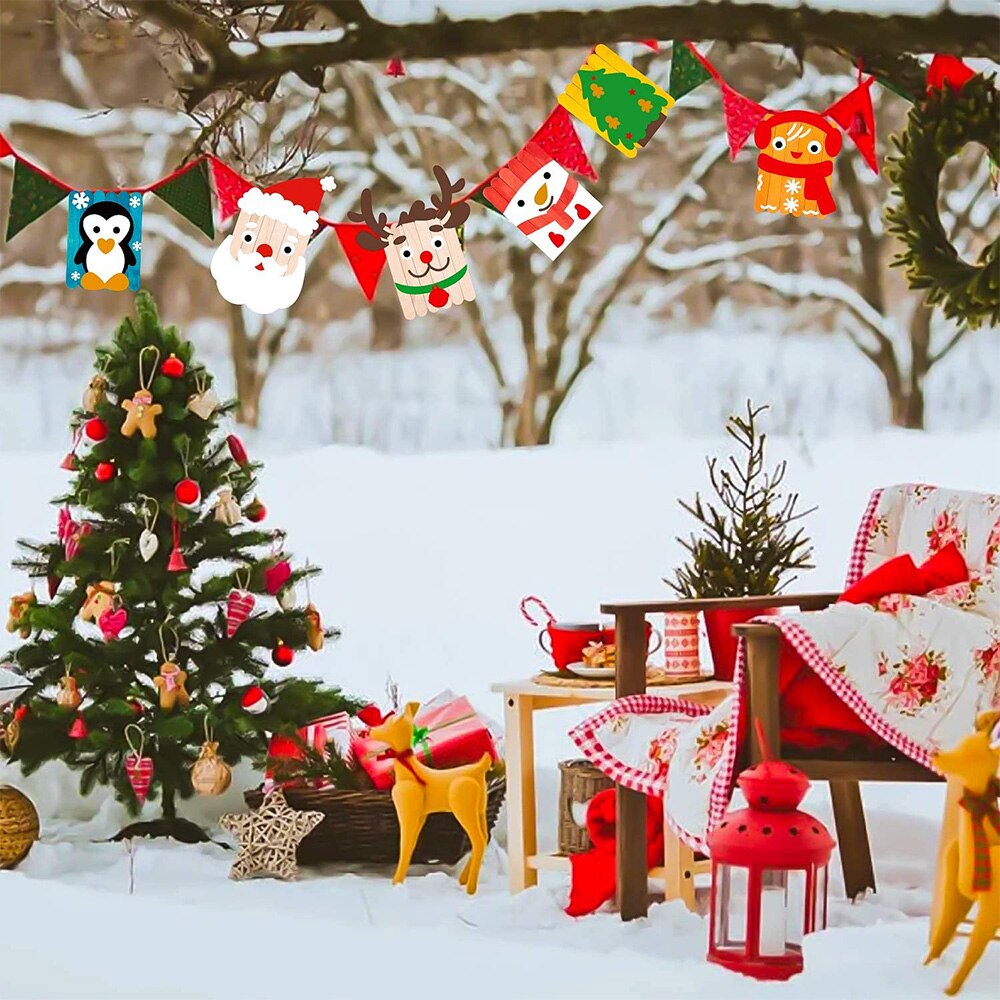 6Pcs Christmas DIY Craft Supplies kit for Kids Craft Art Decors Classroom and Home Party Birthday for Children