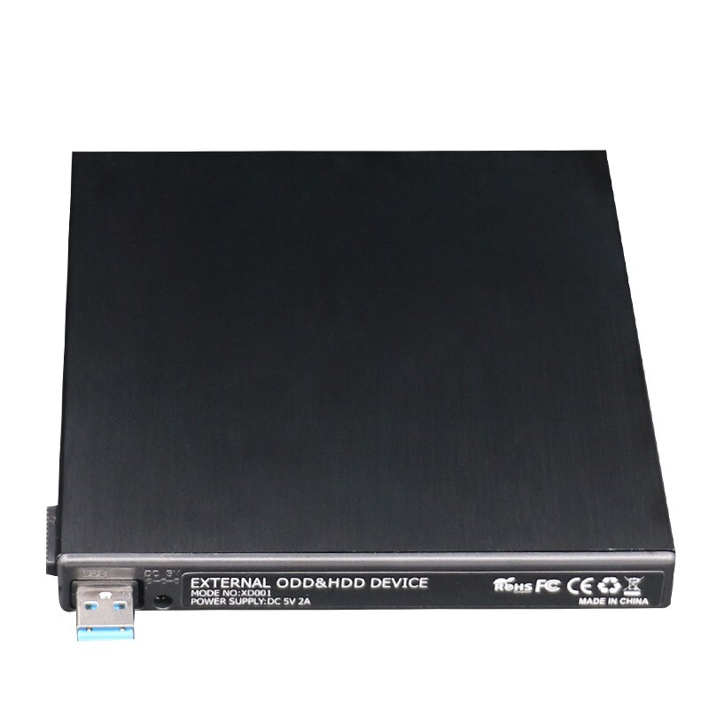 3.0 Aluminum External Drive DVD Burner USB Laptop Computer Common External China Mobile CD-ROM Drive: Black