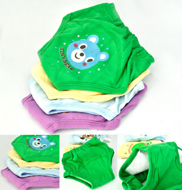 4 X Baby Kleine Meisjes Leuke 4 Lagen Waterdicht Potty Training Pants herbruikbare