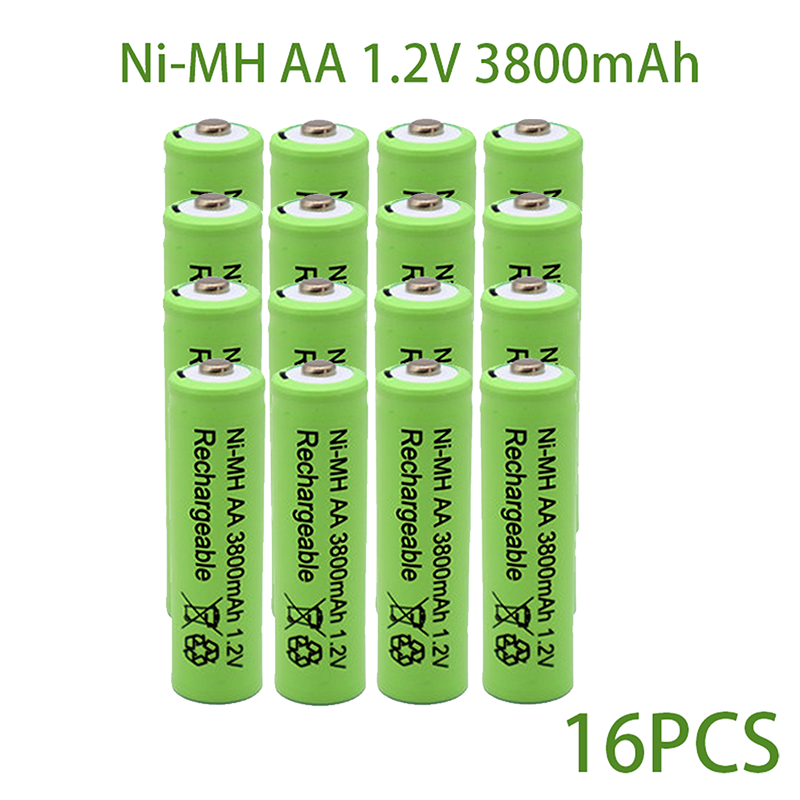 Nuova batteria AA 1.2V 3800mAh batteria ricaricabile Ni-MH per batterie ricaricabili con telecomando giocattolo caricabatterie AA 1.2V: white