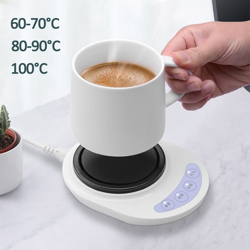 Calentador de taza de 220V, calentador de taza de 100 °C, máquina de té , posavasos de calefacción, calentador de escritorio de 3 engranajes para café, té de la leche, almohadilla calentadora automática