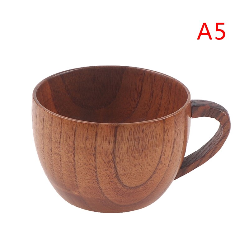 Træ kop naturlig klassisk håndlavet stor mave øl kaffe mælk juice te kop tumbler: 5
