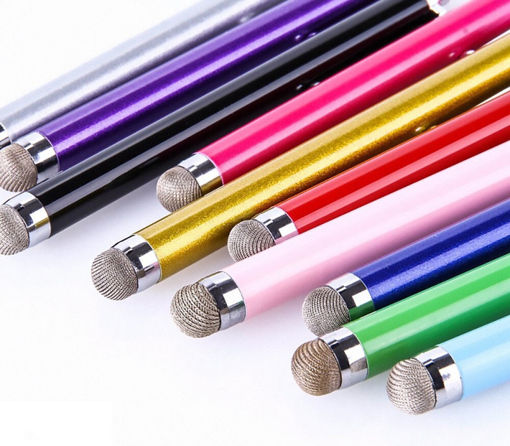 10Pcs/Set Mesh Fiber Capacitive Stylus Pen Metal Touch Screen Pens for All Capacitive screen Smart Phone Tablet