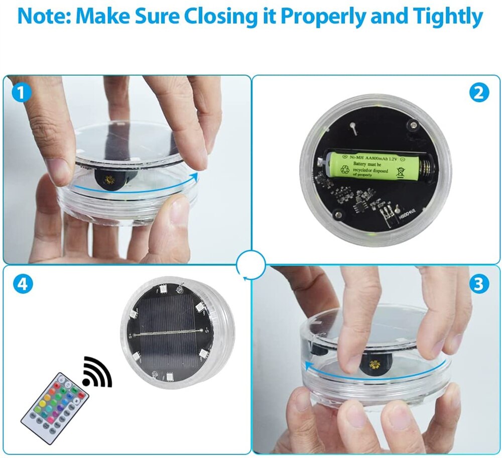 Solar LED Submersible Light Remote Control Underwater Night Lamp Pool Float Light For Swimming Pool Aquarium Fishing Lighting