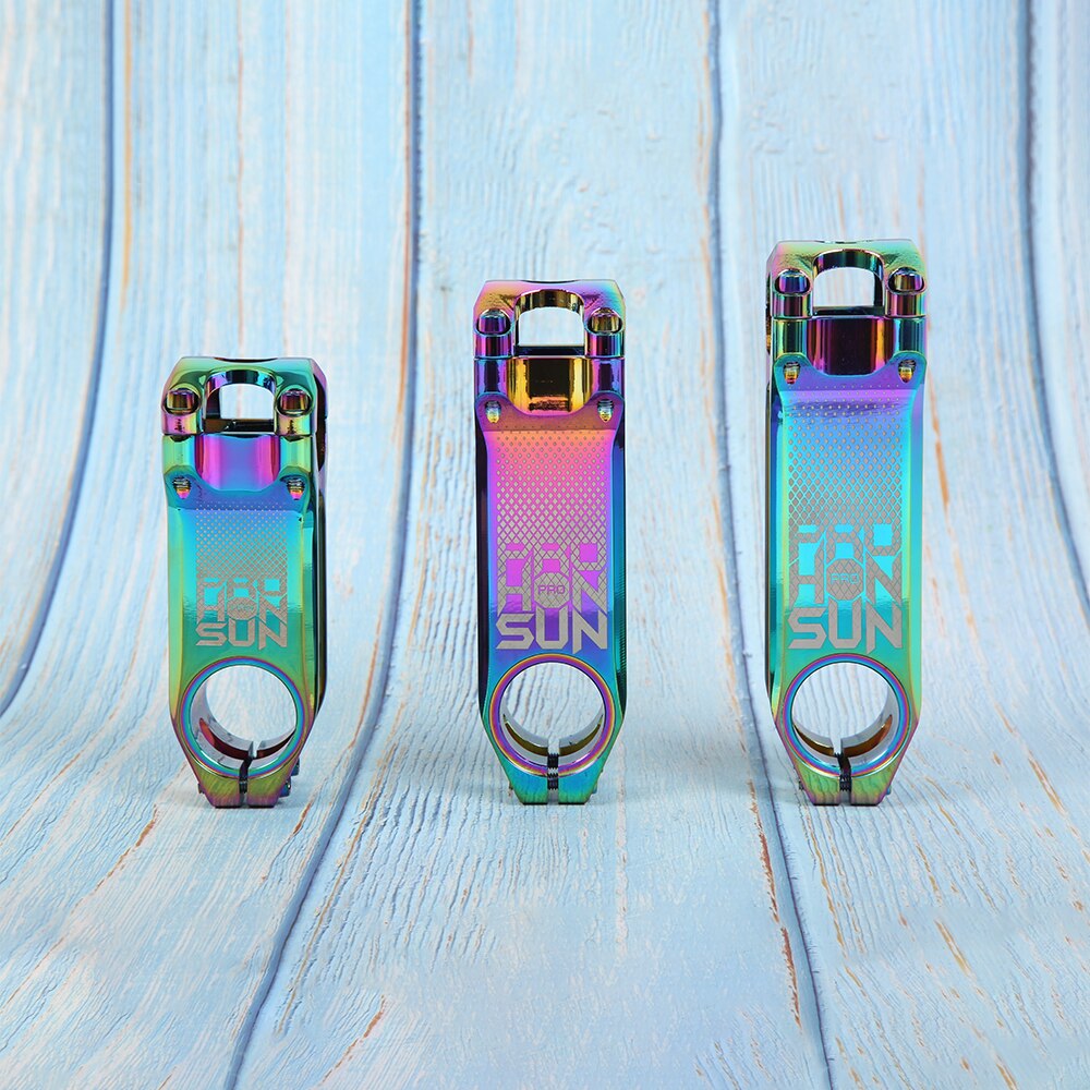 PRO HONSUN 80/100/110mm Rainbow MTB Bike Stem Super Light 31.8*28.6mm Mountain/Road Bike Stem CNC Aluminum Alloy Bicycle Stem