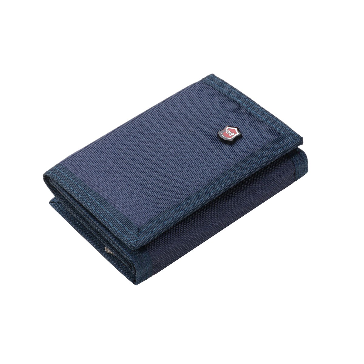 Men Solid Color Wallet Three-fold Coin Purse Canvas Wallet with Velcro Fashionable Card Pack