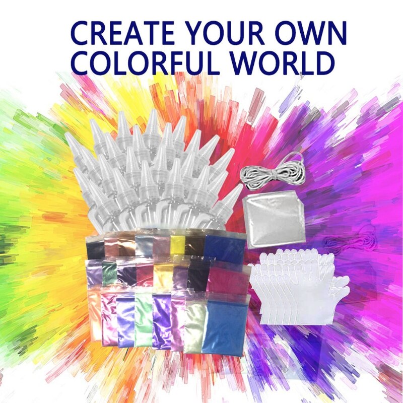 DIY Tie Dye Kit Kids Tie Dye Art Set One-Step Adults Fabrics Dye Paints Supplies B85E