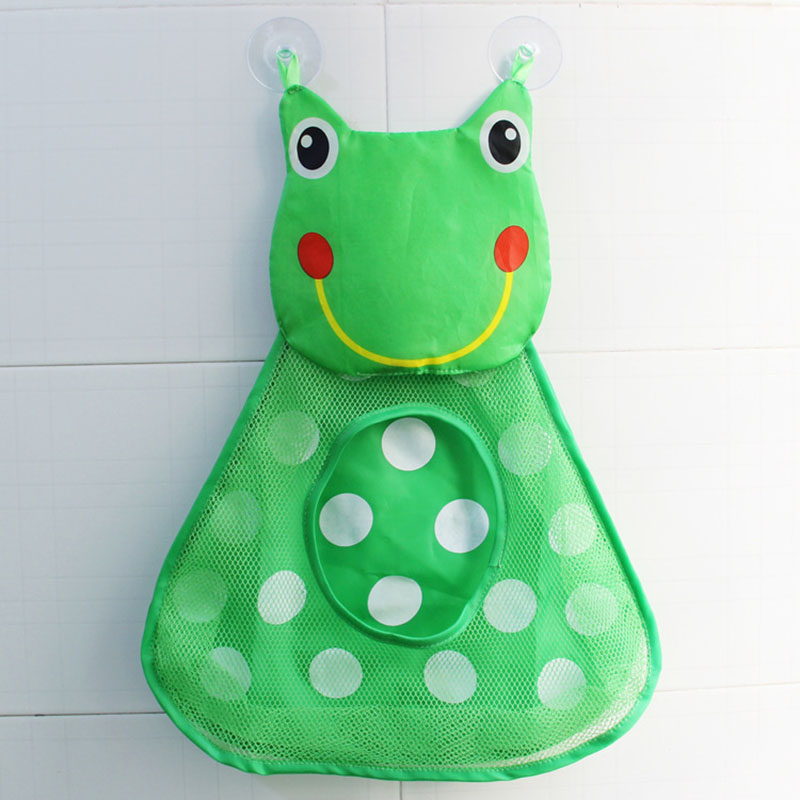 Animal Cute Bath Toys Kids Baby Tidy Storage Suction Bathroom Bathtub Doll Hanging Bag Basket Mesh Storage Bag Water Toys: frog