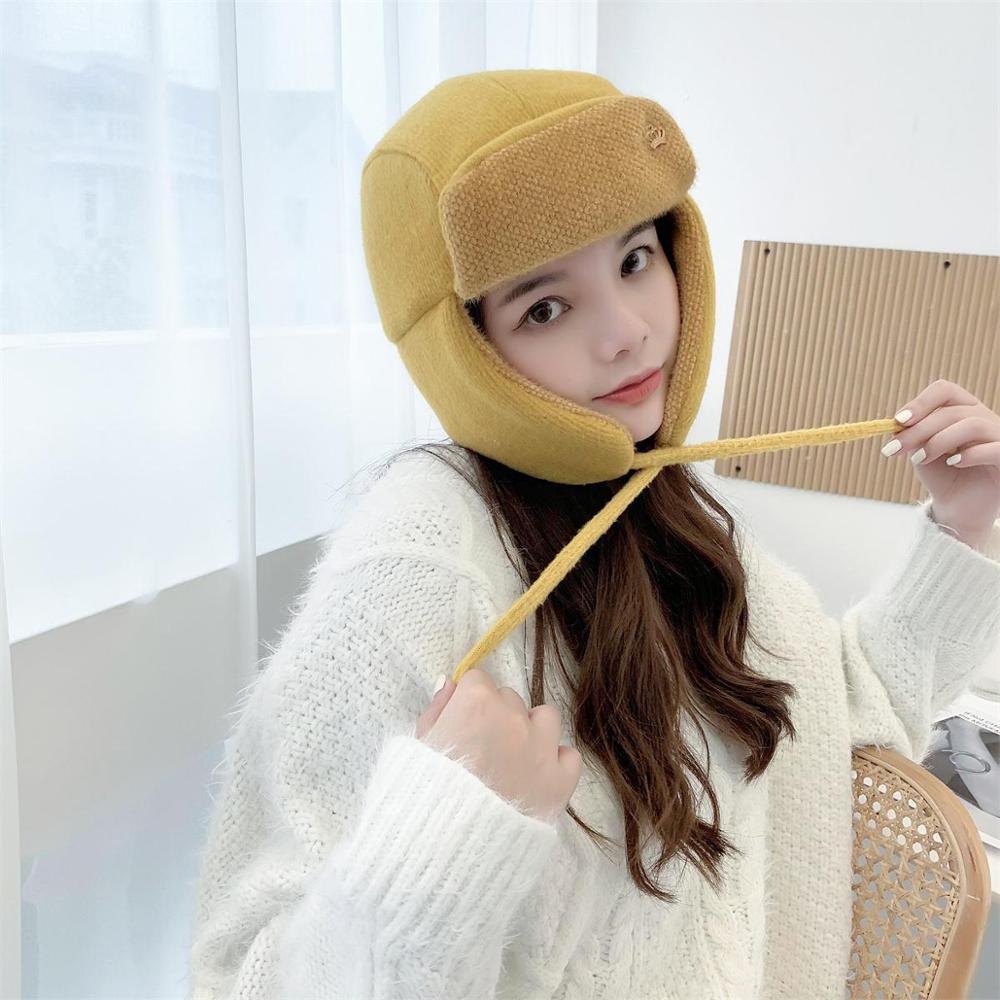 Sombrero de invierno salvaje para mujer, estilo , de invierno, cálido y gorro de Lei Feng de terciopelo,