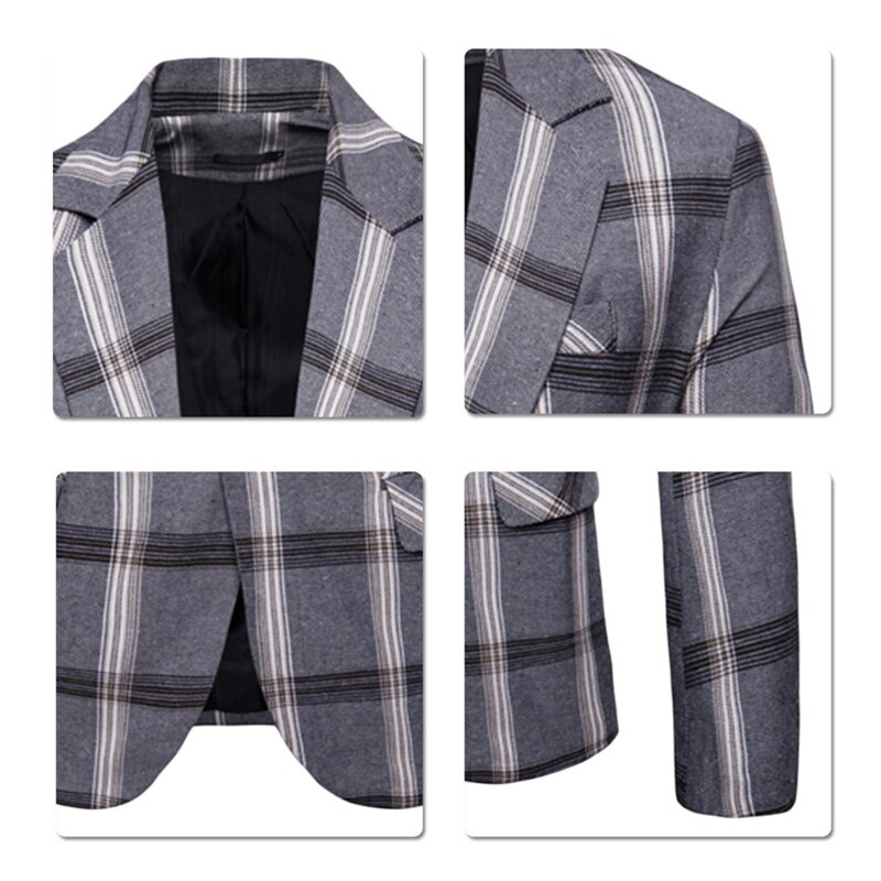YUNCLOS Neue Elegante Männer Blazer Klassische Pla... – Grandado