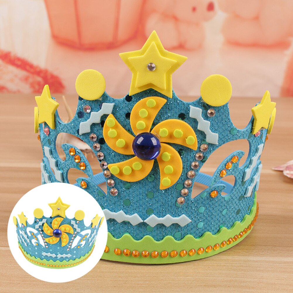Happy First Birthday Party Hats Decor Star Flowers Birthday Hat Princess Crown Party Decorations Headband Kids Hair Accessory