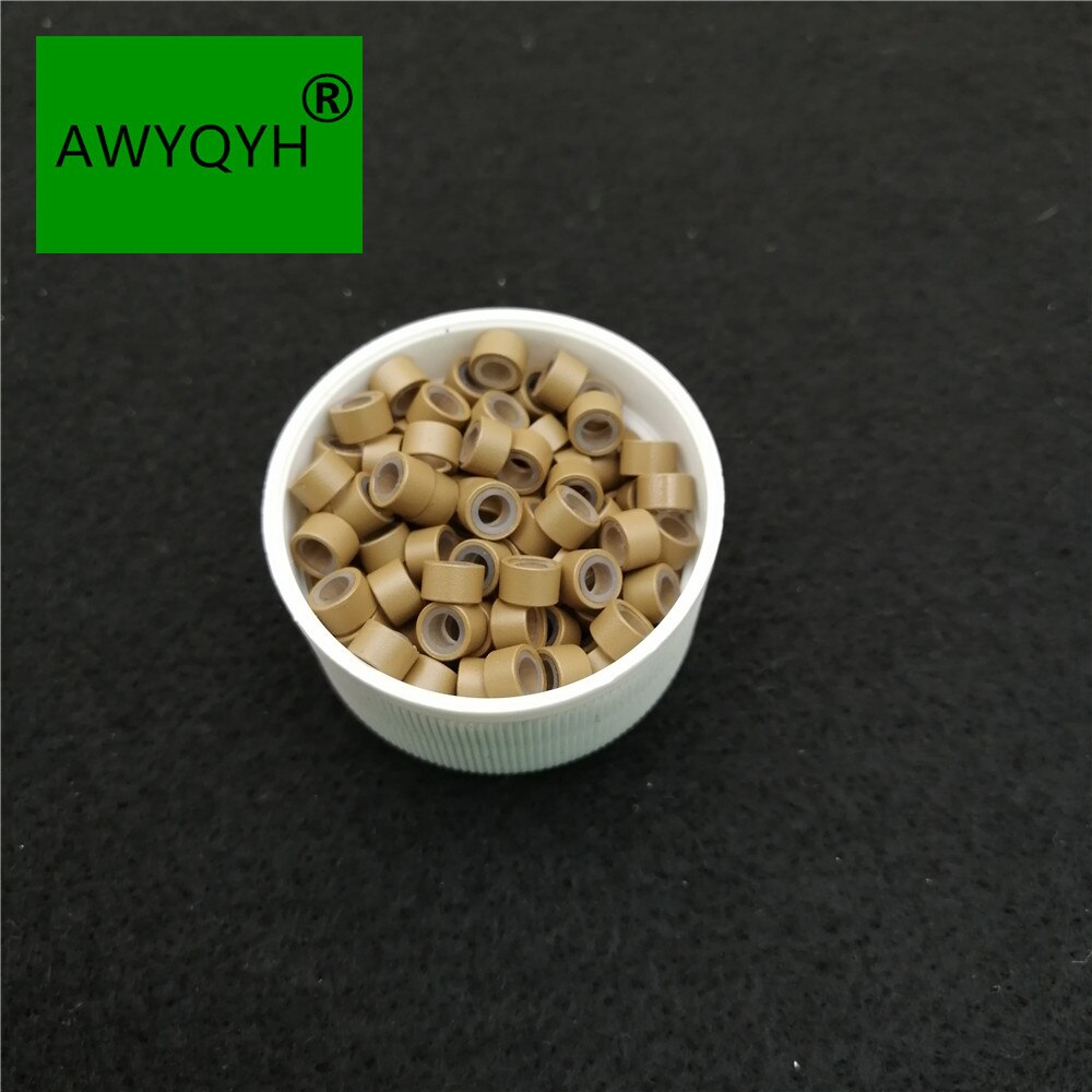 Microcuentas de silicona forradas de 1000 Uds., 5,0x3,0x3,0mm, microcoletas para extensiones de cabello humano de plumas, accesorios para cabello