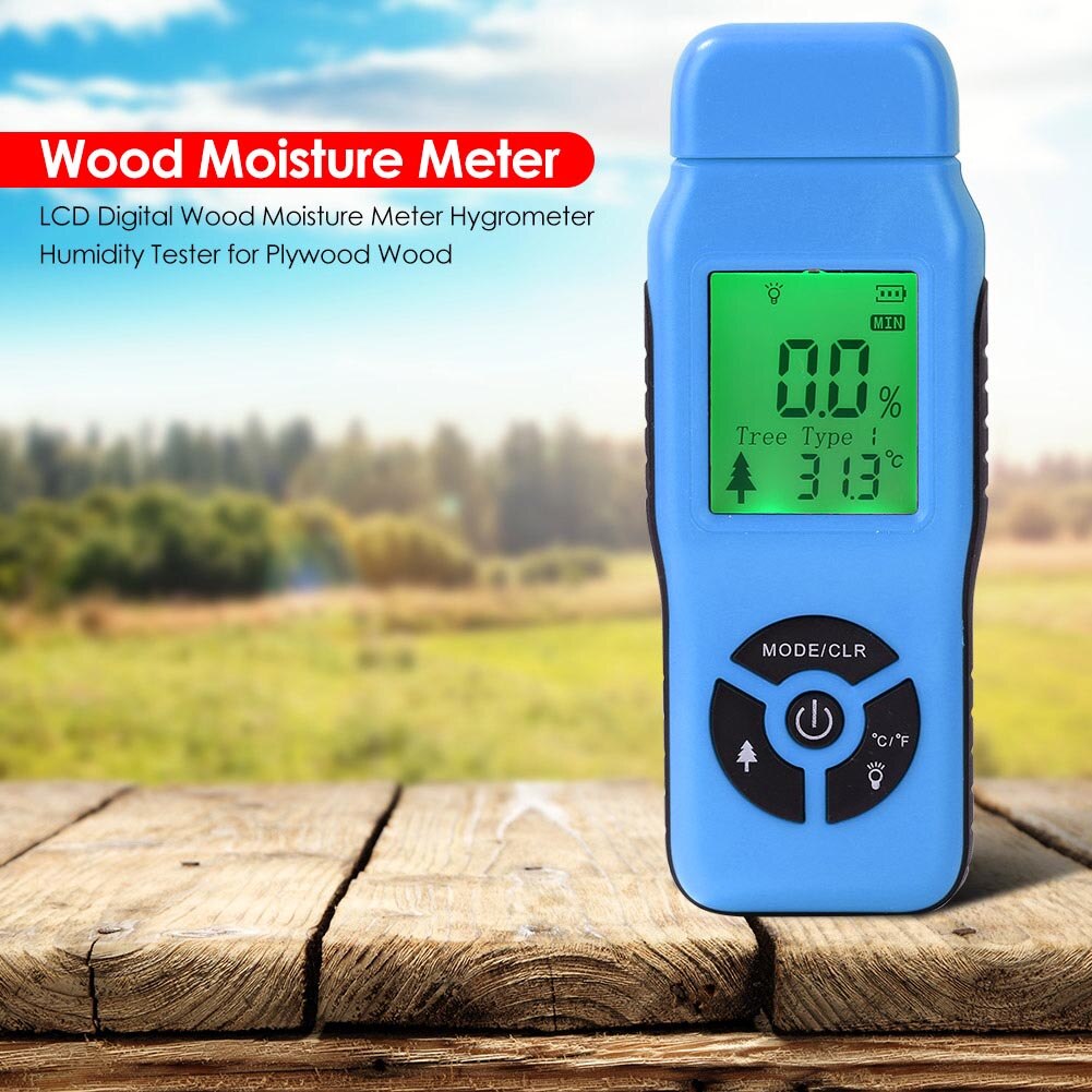 Digital Two Pins Tool Humidity Measuring Portable Data Hold Practical Firewood Wood Moisture Meter Backlight Handheld