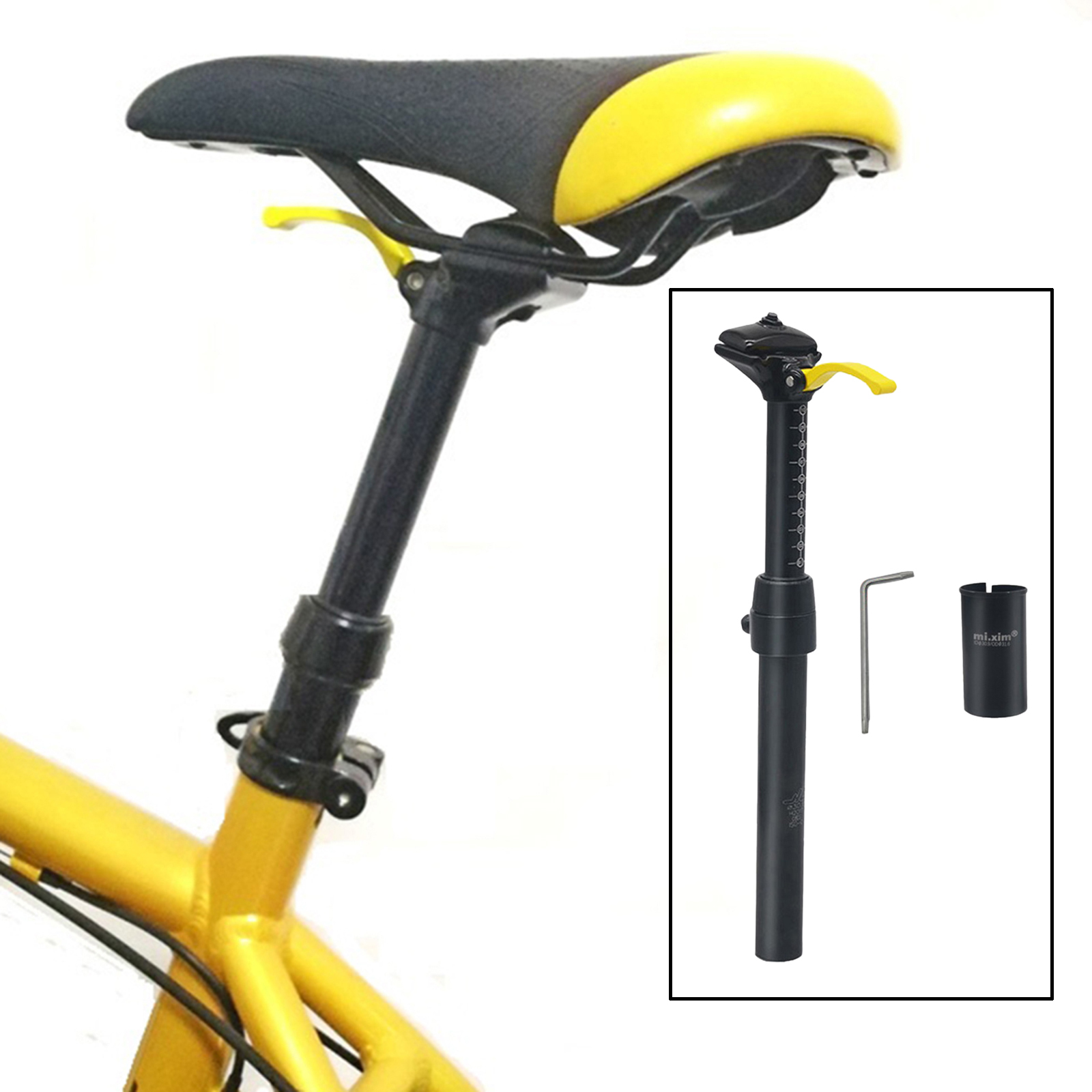 Bike Adjustable Seatpost Bicycle Seat Post Shockproof Saddle Support Tube BMX Cycle Saddle Repair Fix Parts Components
